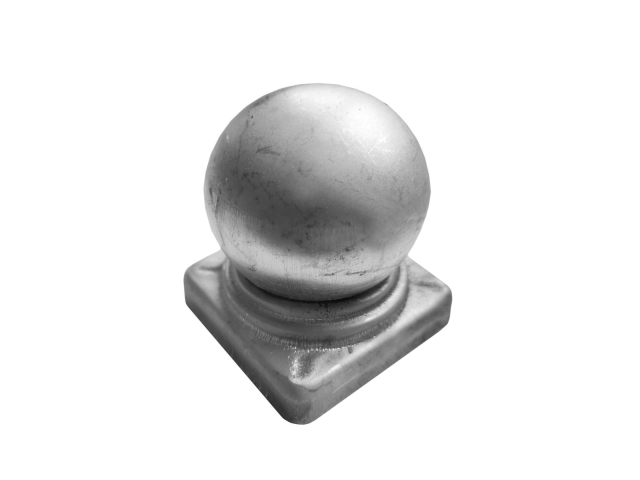 Pole cover with ball 50x50, h60, D50mm, t0,70mm